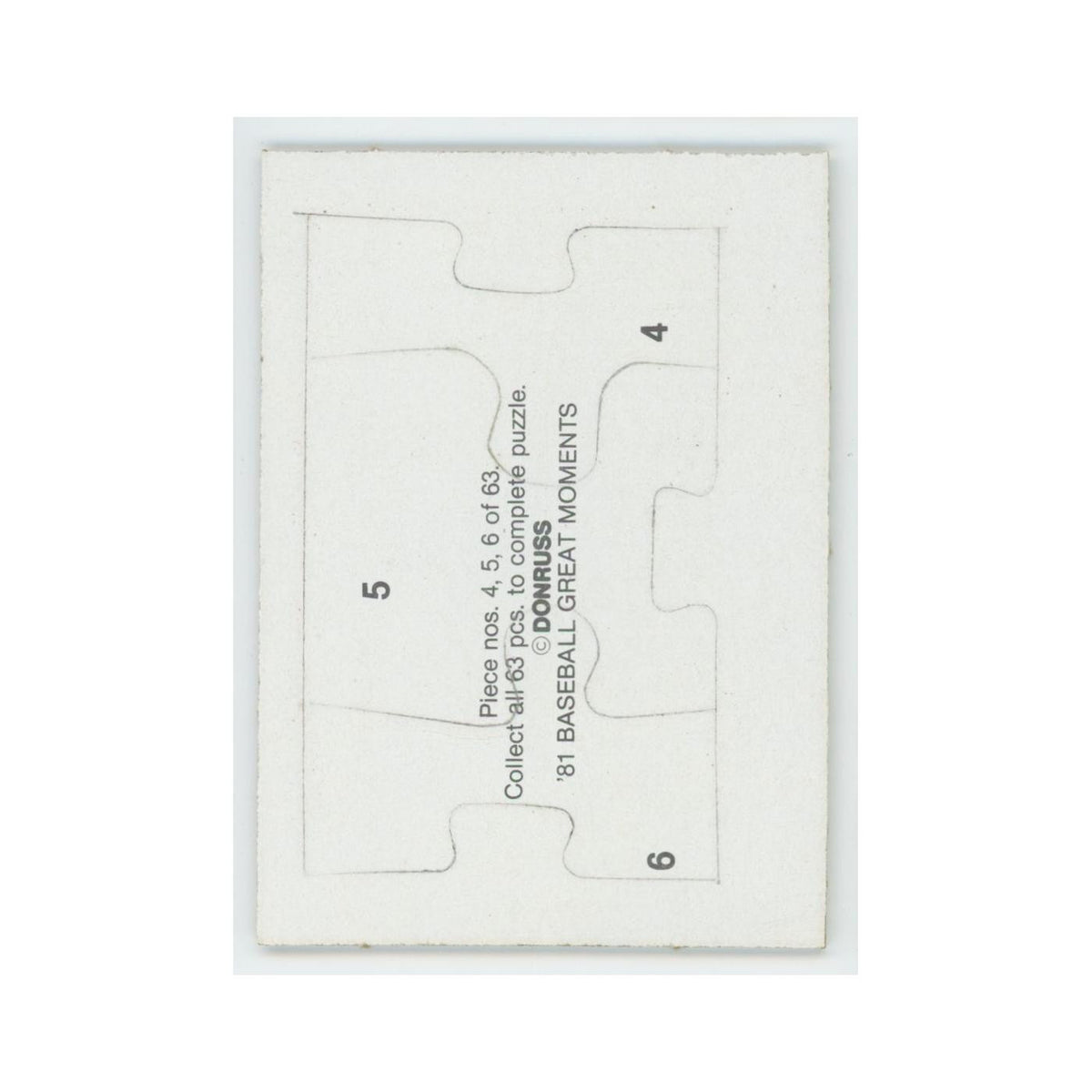 Baseball Great Moments Puzzle Pieces 1982 Donruss #4/5/6 Baseball Card NM