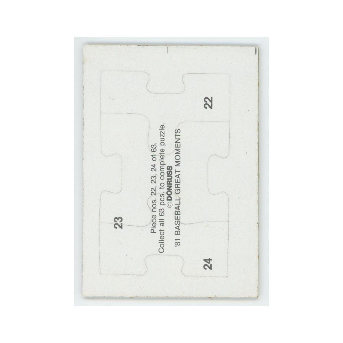 Baseball Great Moments Puzzle Pieces 1982 Donruss #22/23/24 Baseball Card NM