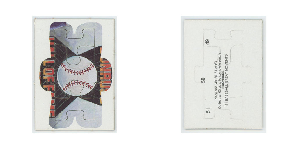 Baseball Great Moments Puzzle Pieces 1982 Donruss #49/50/51 Baseball Card NM
