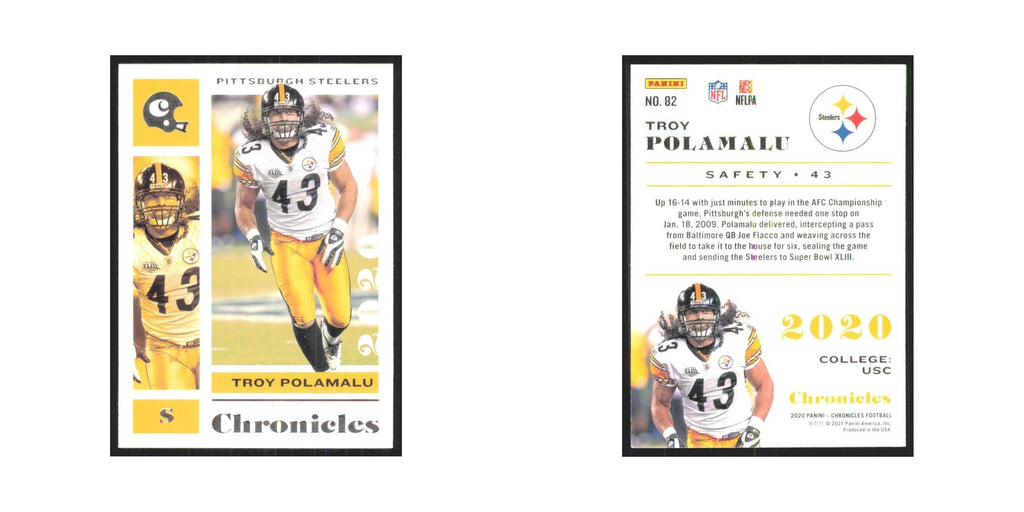 2020 Panini Chronicles Troy Polamalu Steelers #82
