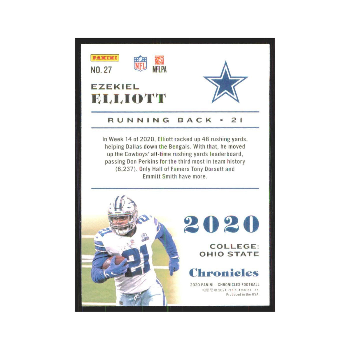 2020 Panini Chronicles Ezekiel Elliott Cowboys #27