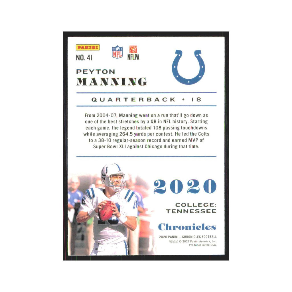 2020 Panini Chronicles Peyton Manning Colts #41