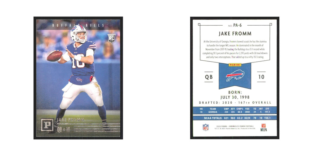 2020 Panini Chronicles Jake Fromm RC Bills #PA-6