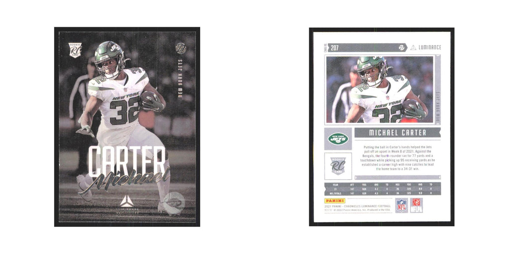 2020 Panini Chronicles Luminance Michael Carter Jets #207
