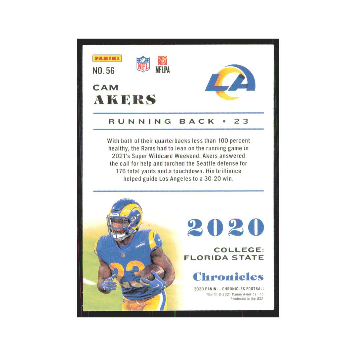 2020 Panini Chronicles Cam Akers Rams #56