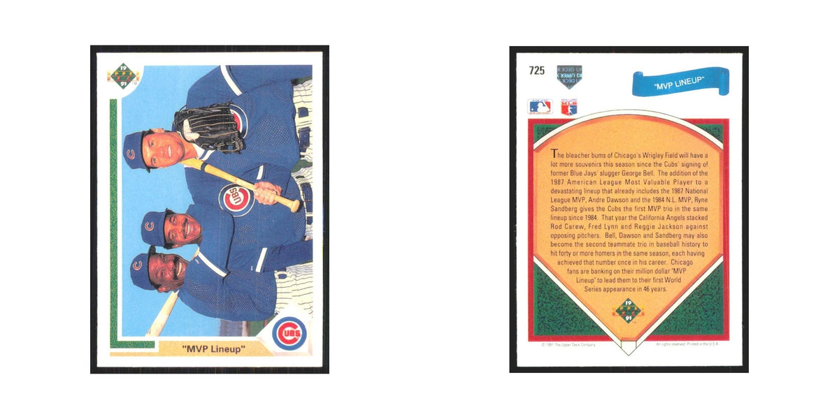 1991 Upper Deck MVP Lineup Cubs #725