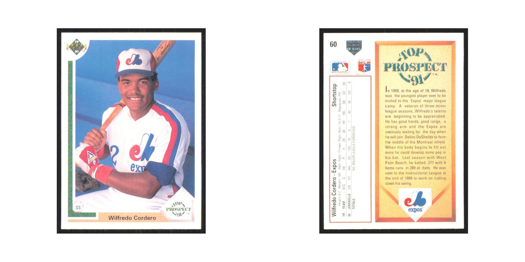 1991 Upper Deck Wilfredo Cordero Montreal Expos #60