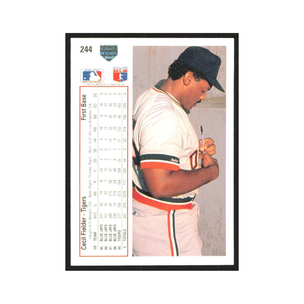 1991 Upper Deck Cecil Fielder Tigers #244