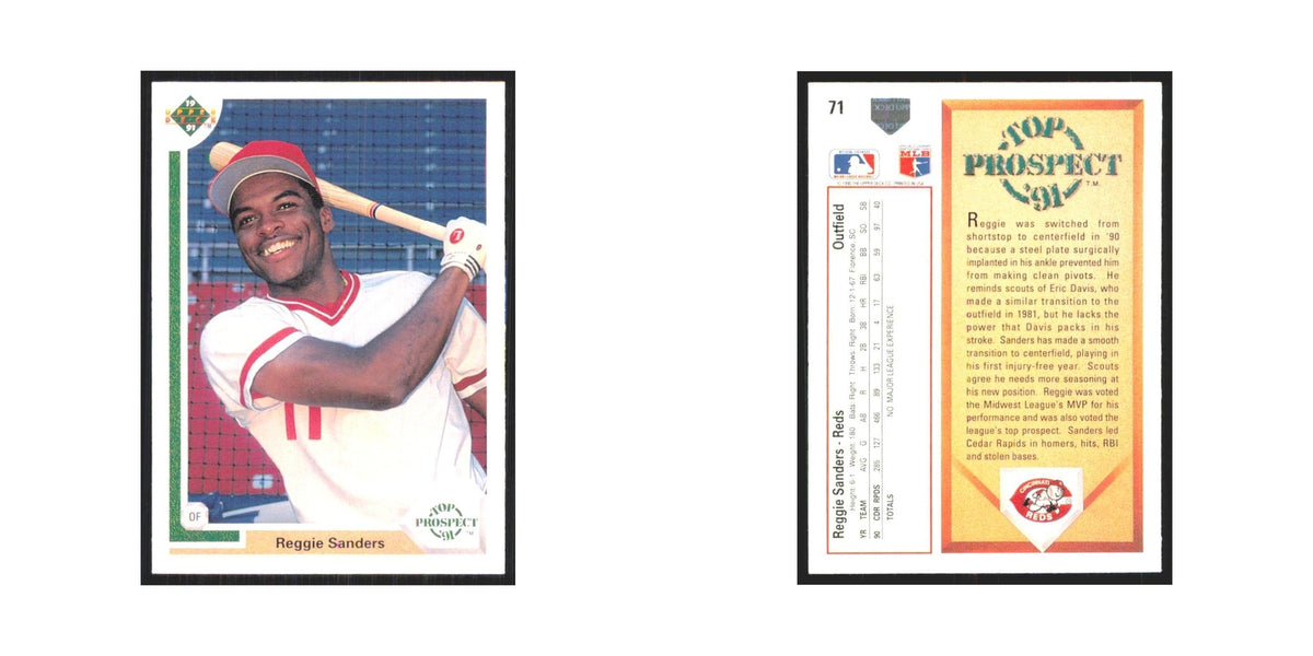1991 Upper Deck Reggie Sanders Reds #71