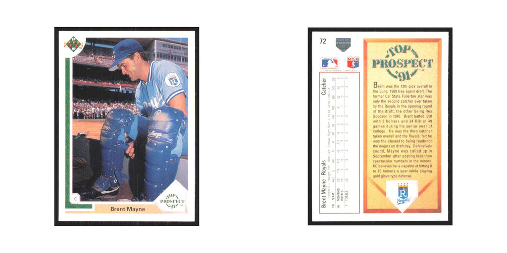 1991 Upper Deck Brent Mayne Royals #72
