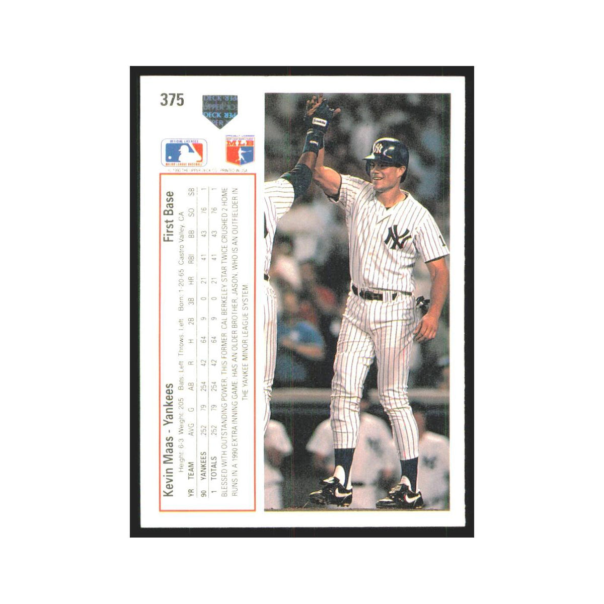 1991 Upper Deck Kevin Maas Yankees #375