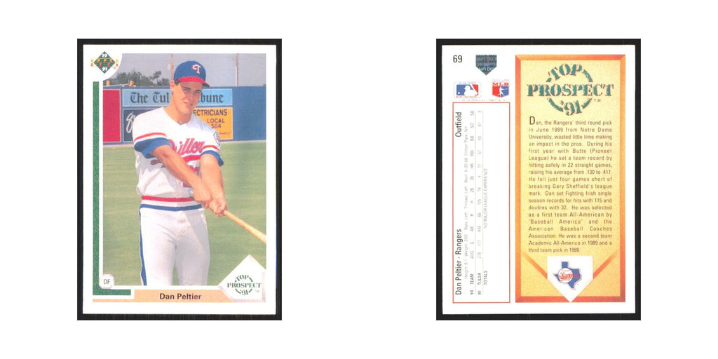 1991 Upper Deck Dan Peltier Rangers #69