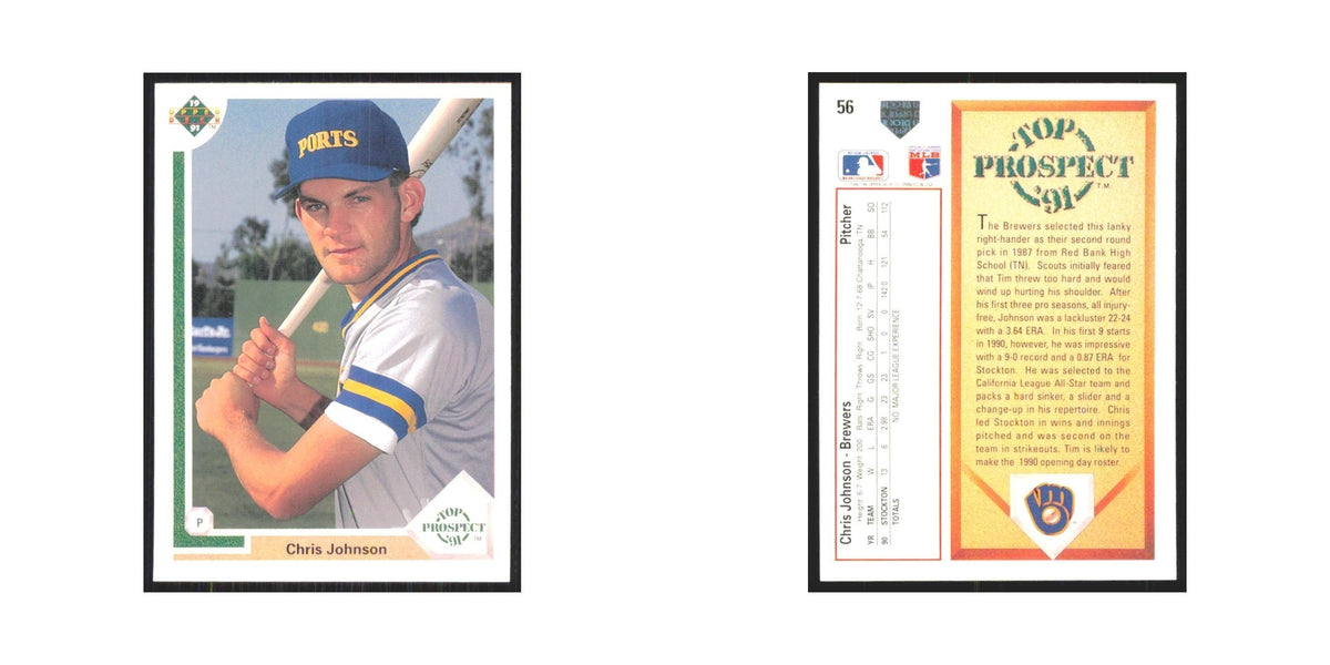 1991 Upper Deck Chris Johnson Brewers #56