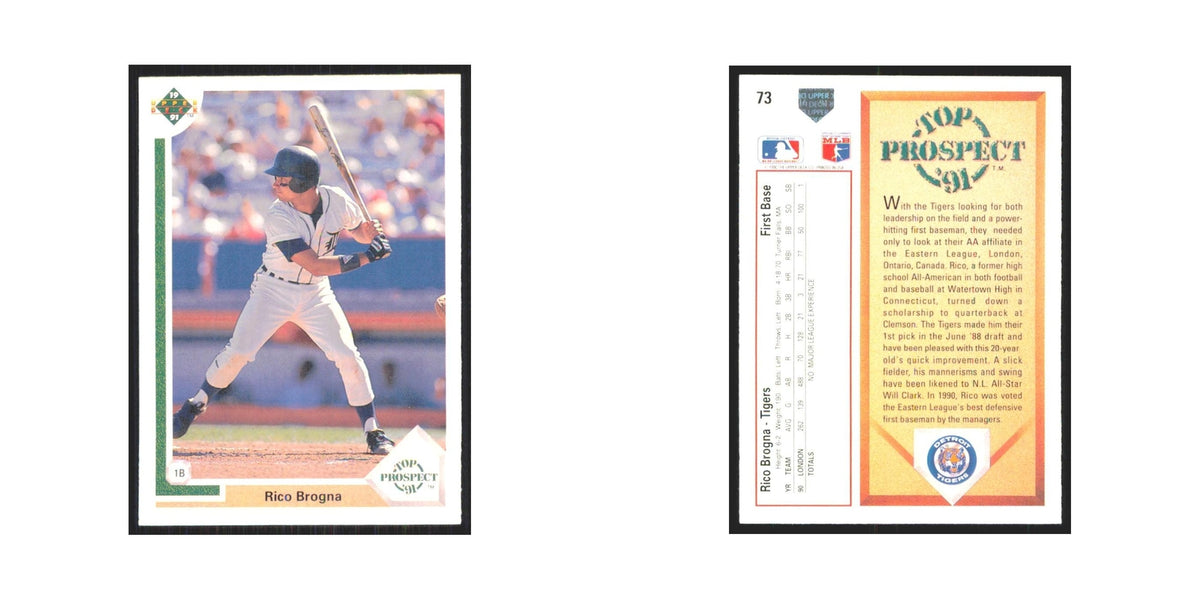 1991 Upper Deck Rico Brogna Tigers #73