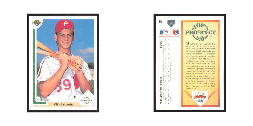 1991 Upper Deck Mike Lieberthal Phillies #67