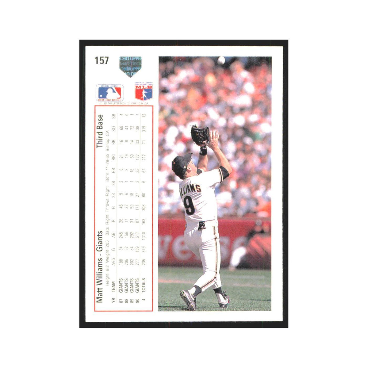 1991 Upper Deck Matt Williams Giants #157