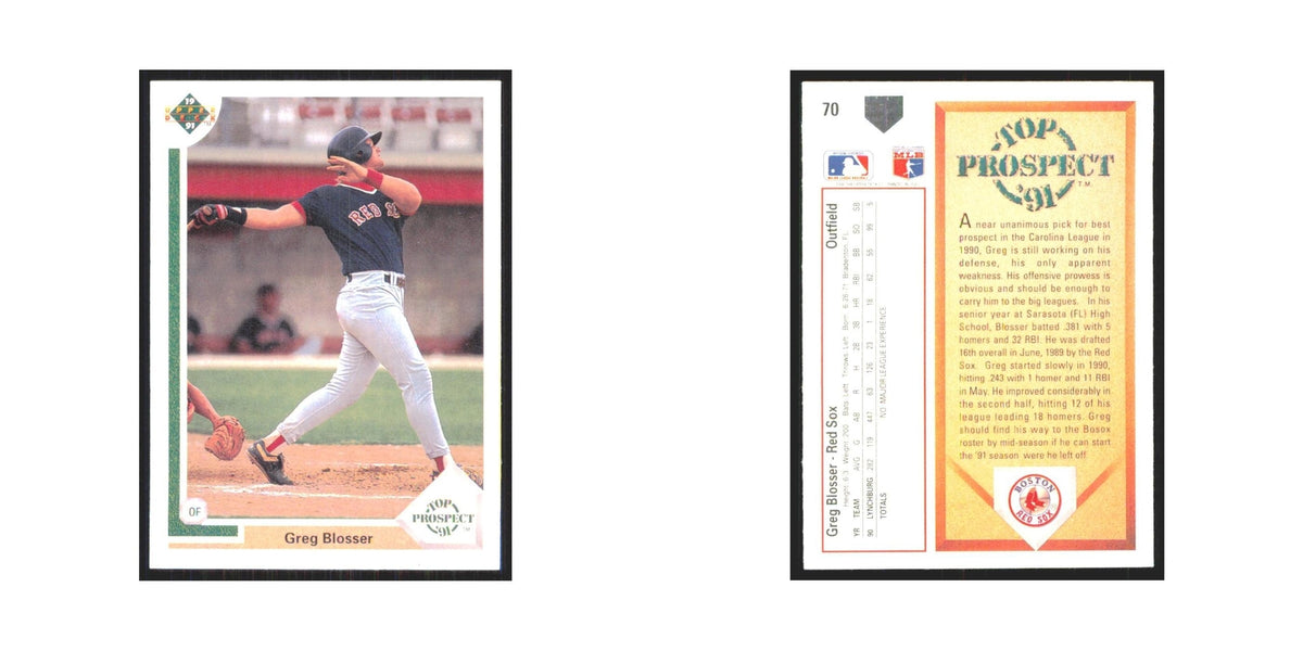1991 Upper Deck Greg Blosser Red Sox #70