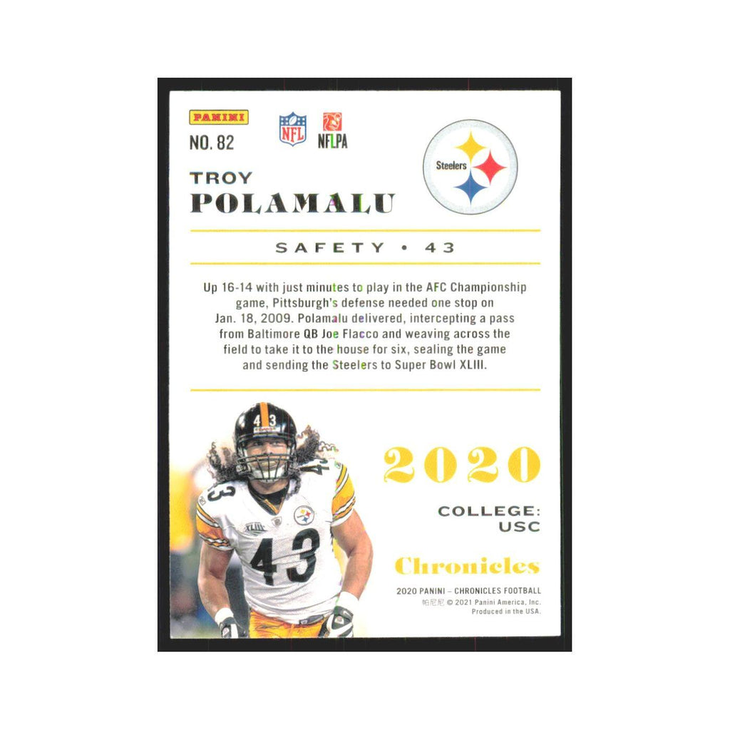 2020 Panini Chronicles Pink Troy Polamalu Steelers #82