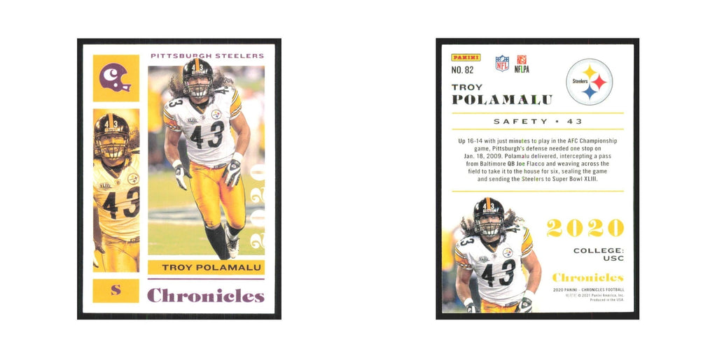 2020 Panini Chronicles Pink Troy Polamalu Steelers #82