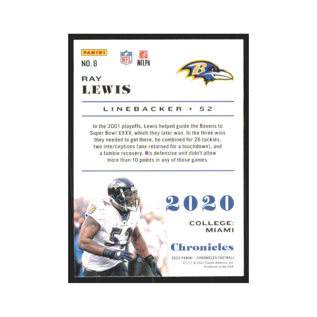 2020 Panini Chronicles Pink Ray Lewis Ravens #8