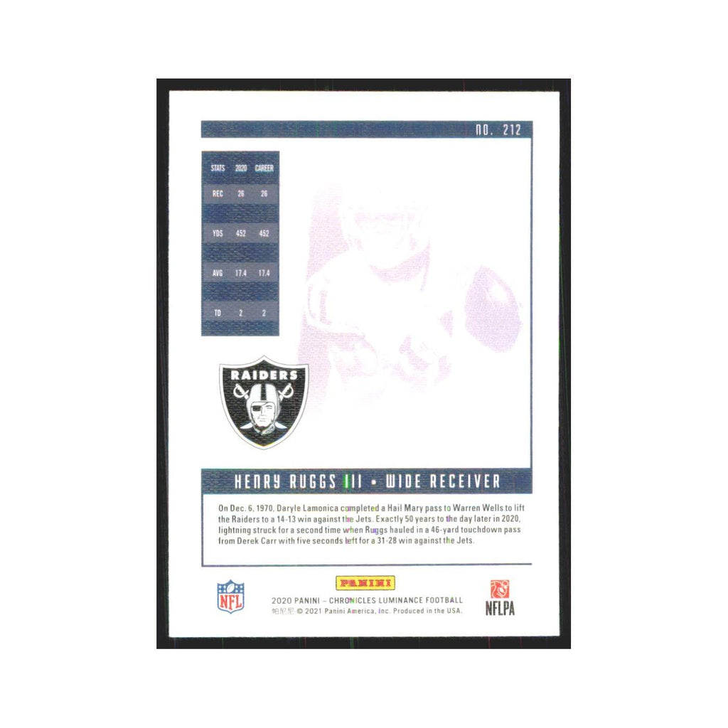 2020 Panini Chronicles Luminance Pink Henry Ruggs III RC Raiders #212