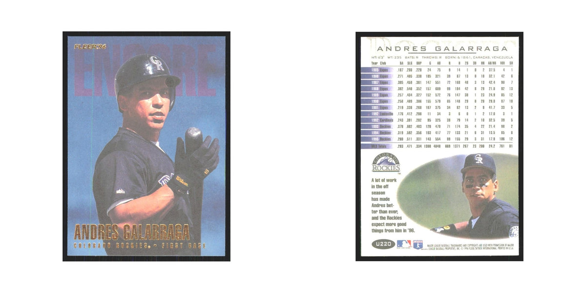 1996 Fleer Andres Galarraga Rockies #U220