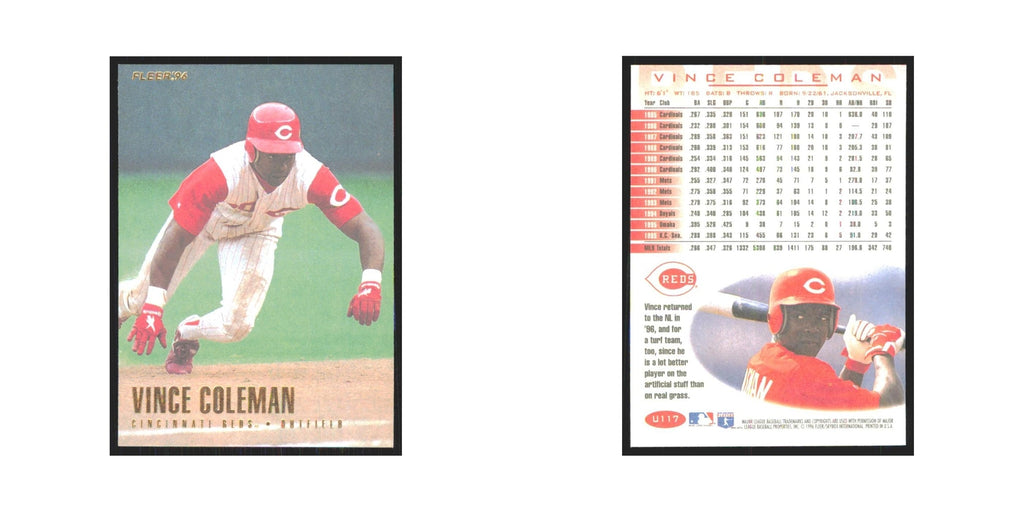 1996 Fleer Vince Coleman Reds #U117