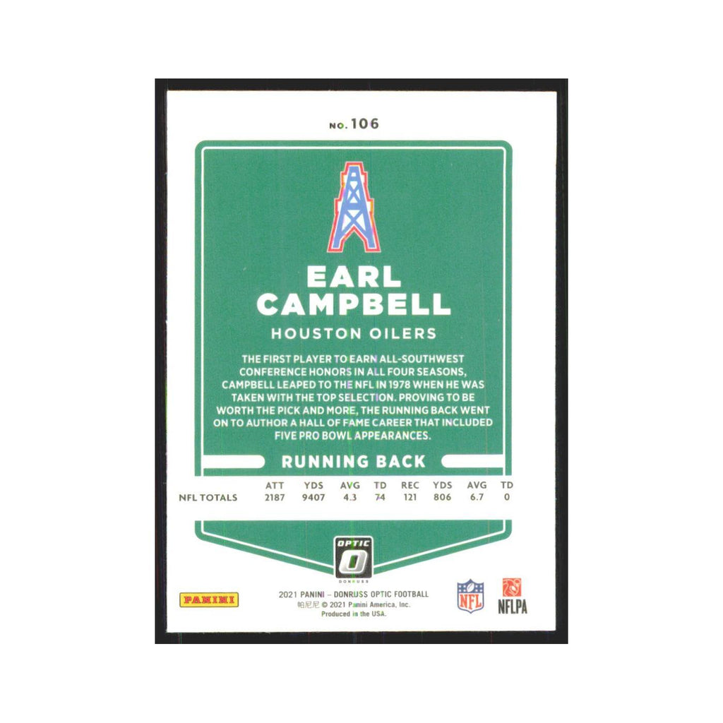 2021 Donruss Optic Earl Campbell Houston Oilers #106