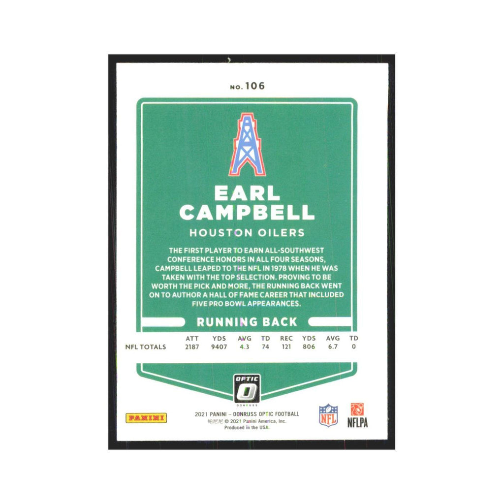 2021 Donruss Optic Earl Campbell Houston Oilers #106