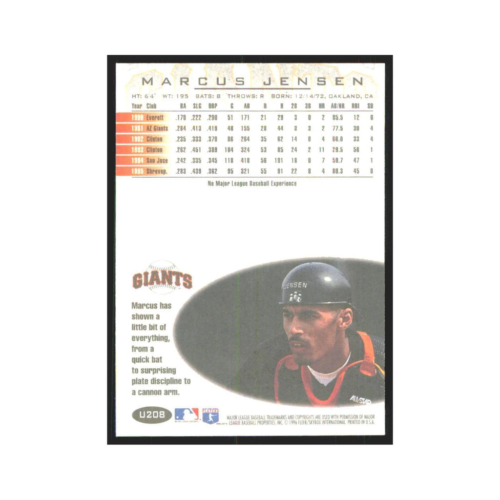 1996 Fleer Marcus Jensen Giants #U208