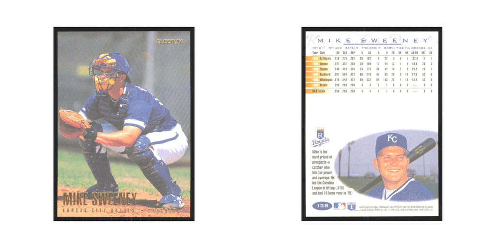 1996 Fleer Mike Sweeney Royals #138