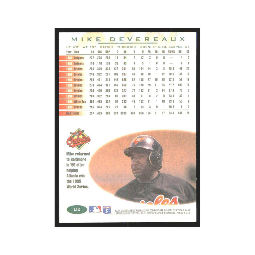 1996 Fleer Mike Devereaux Orioles #U2