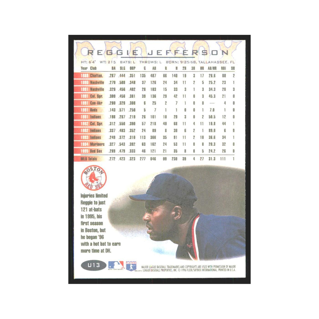 1996 Fleer Reggie Jefferson Red Sox #U13