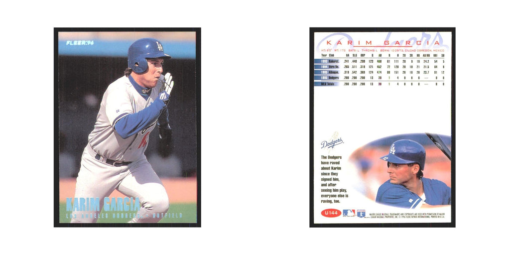 1996 Fleer Karim Garcia Dodgers #U144