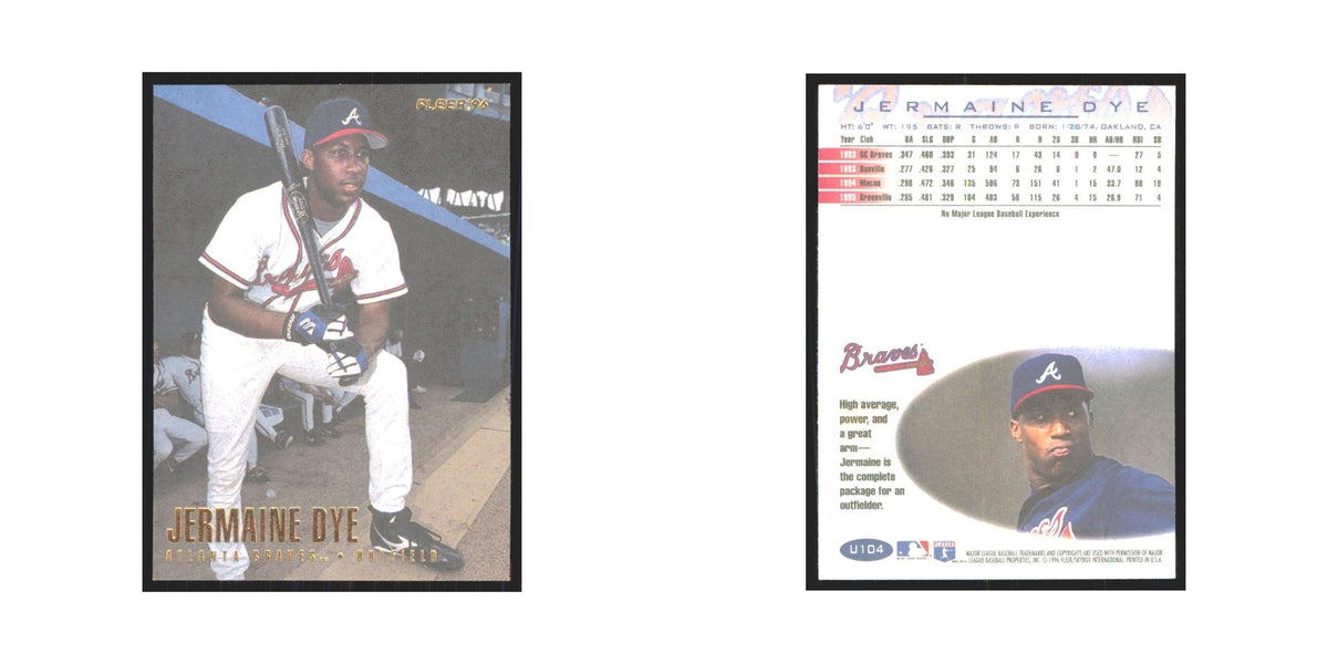 1996 Fleer Jermaine Dye Braves #U104