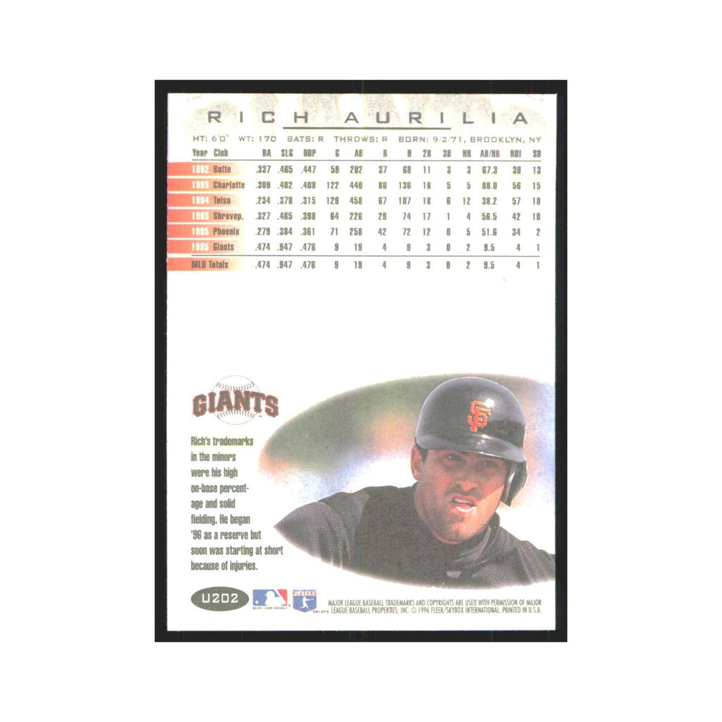 1996 Fleer Rich Aurilia Giants #U202