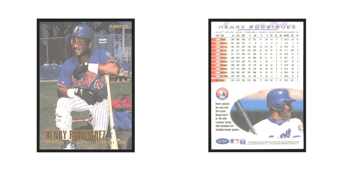 1996 Fleer Henry Rodriguez Montreal Expos #U151