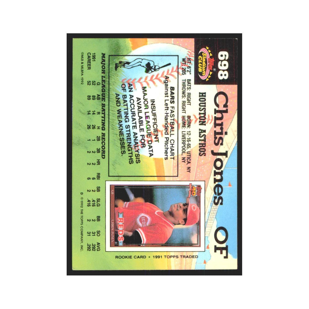 1992 Topps Stadium Club Chris Jones Astros #698