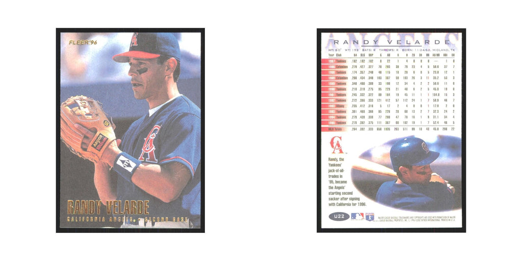 1996 Fleer Randy Velarde Angels #U22