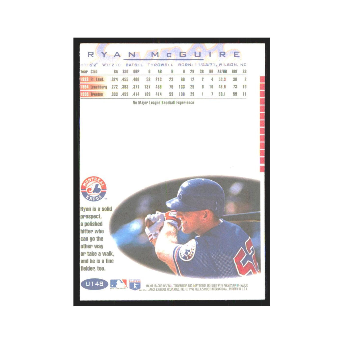 1996 Fleer Ryan McGuire Montreal Expos #U148