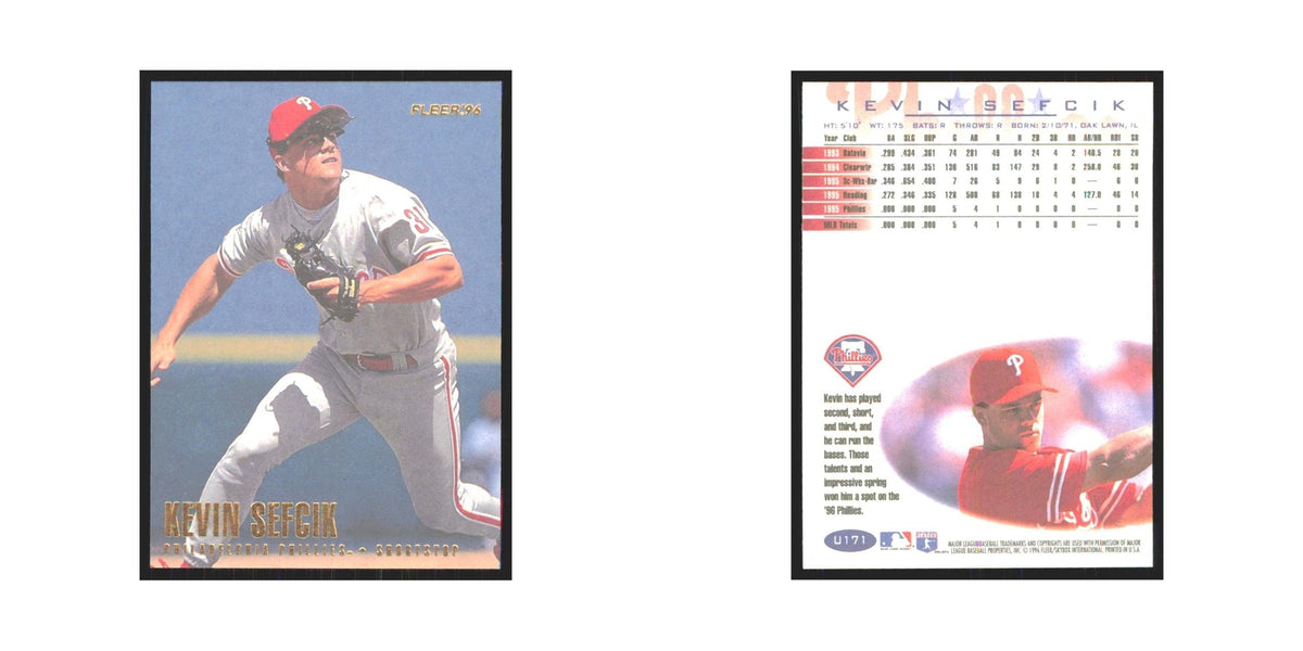 1996 Fleer Kevin Sefcik Phillies #U171