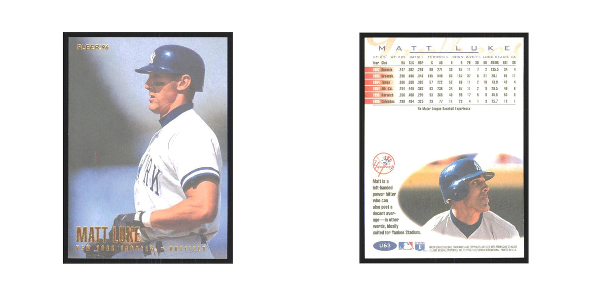 1996 Fleer Matt Luke Yankees #U63