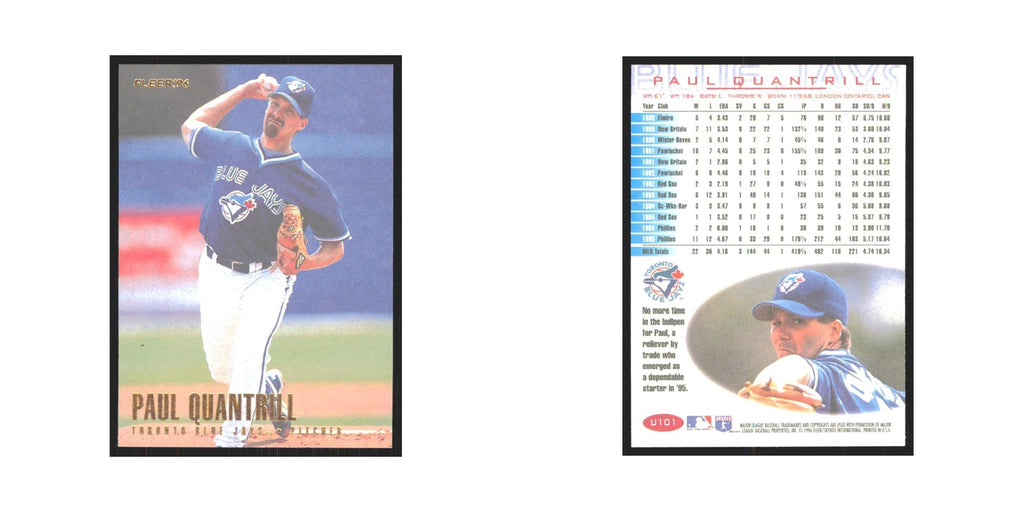 1996 Fleer Paul Quantrill Blue Jays #U101