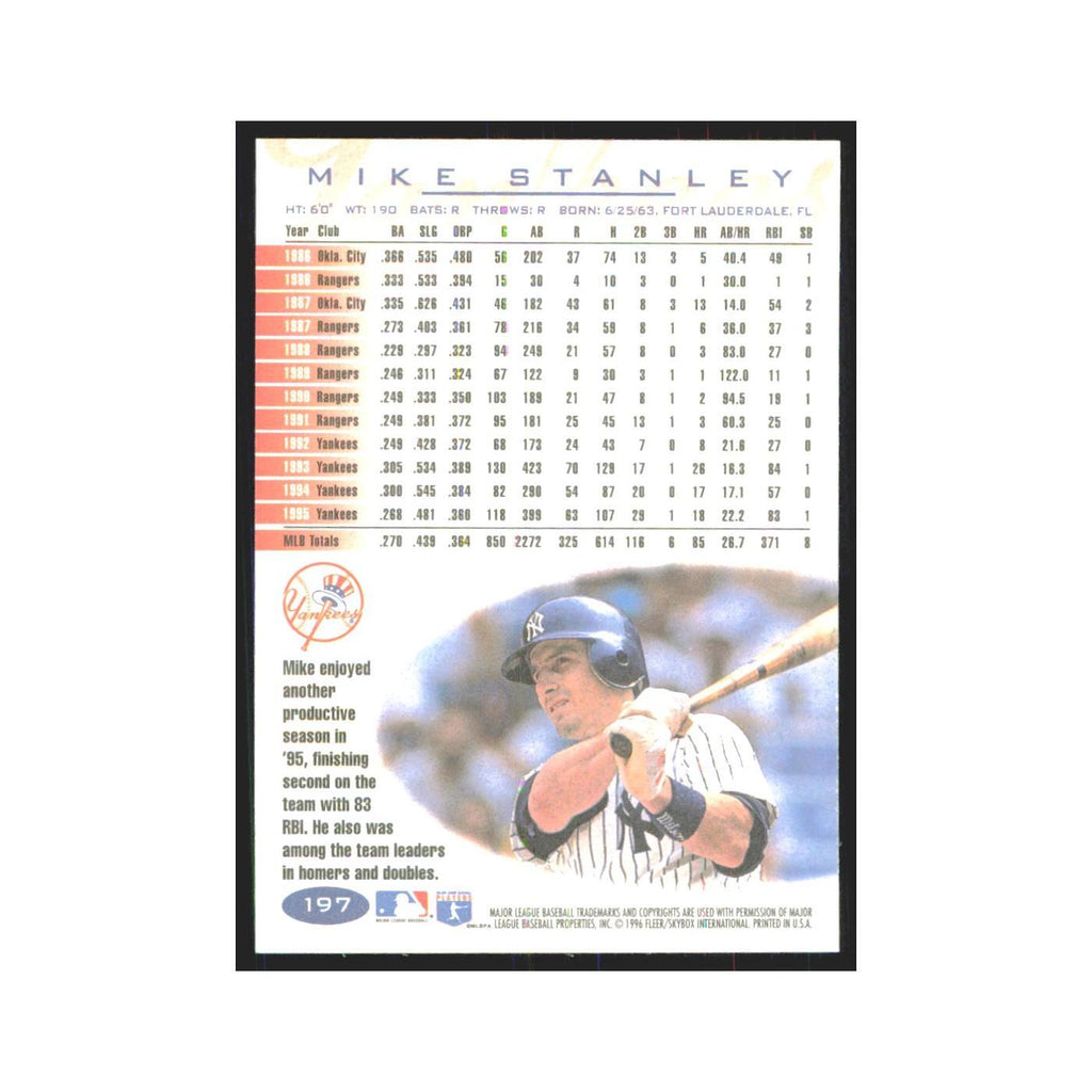 1996 Fleer Mike Stanley Yankees #197