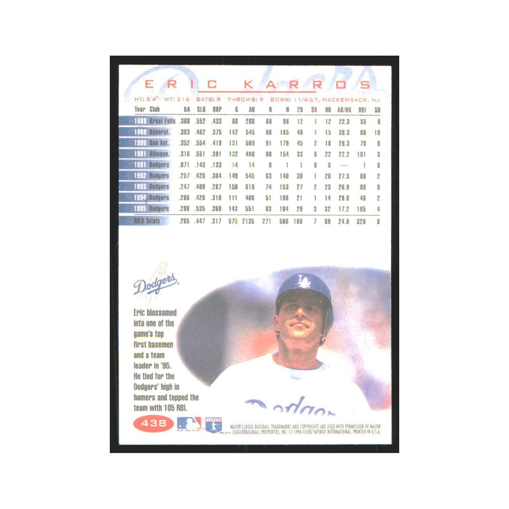 1996 Fleer Eric Karros Dodgers #438
