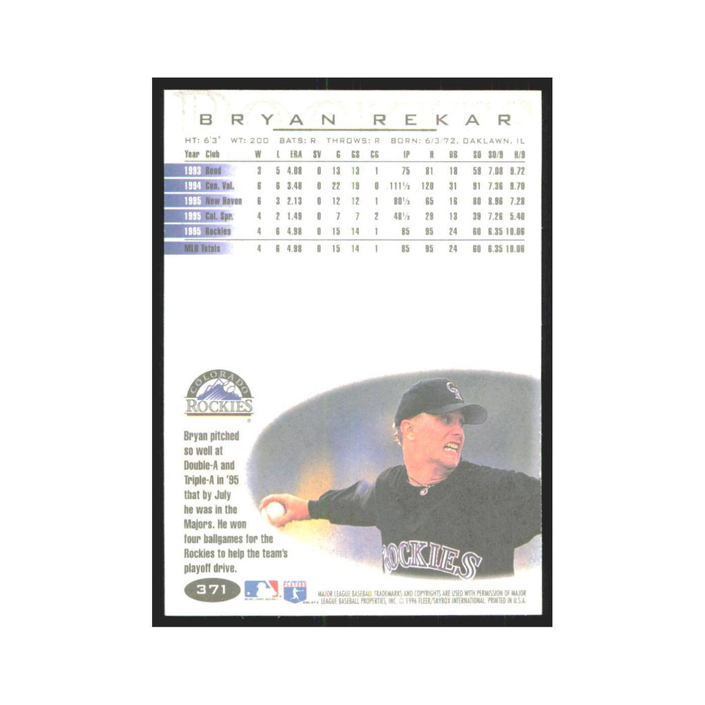 1996 Fleer Bryan Rekar Rockies #371