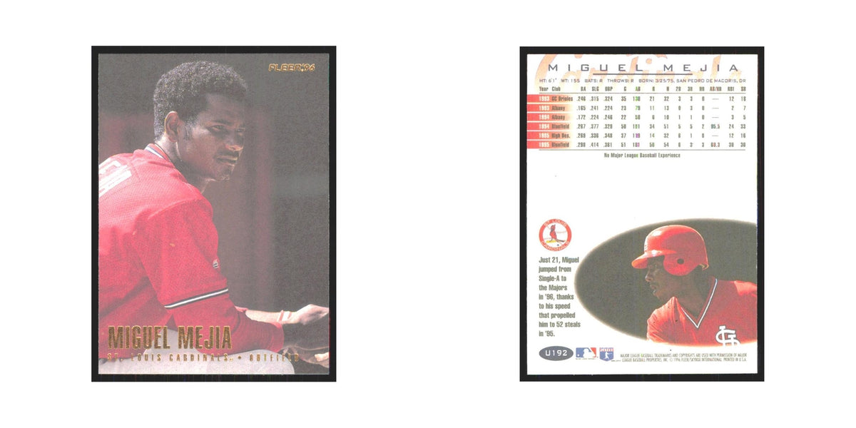 1996 Fleer Miguel Mejia Cardinals #U192