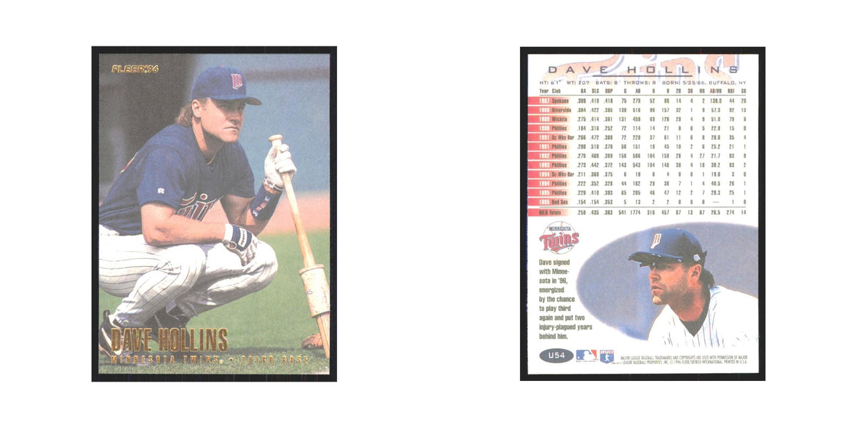 1996 Fleer Dave Hollins Twins #U54