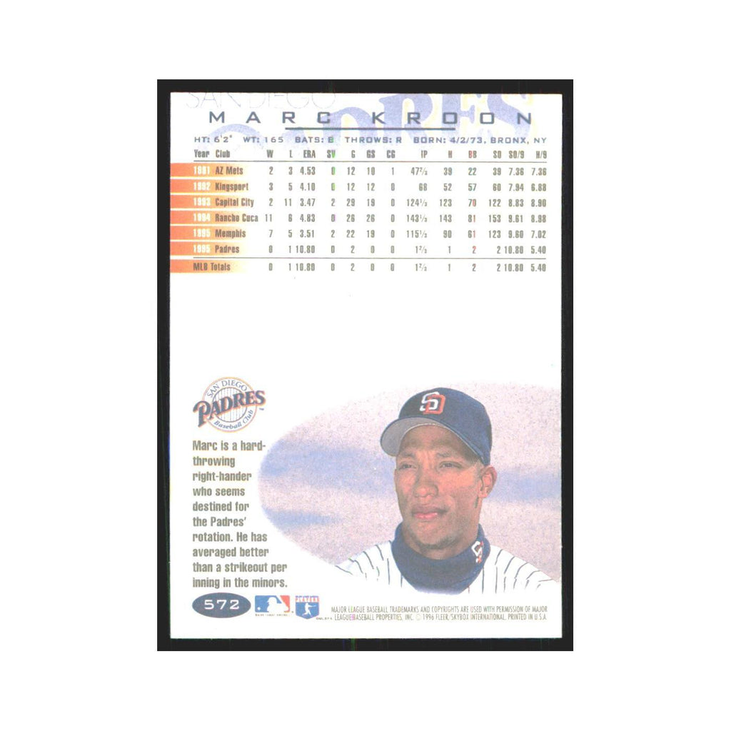 1996 Fleer Marc Kroon Padres #572