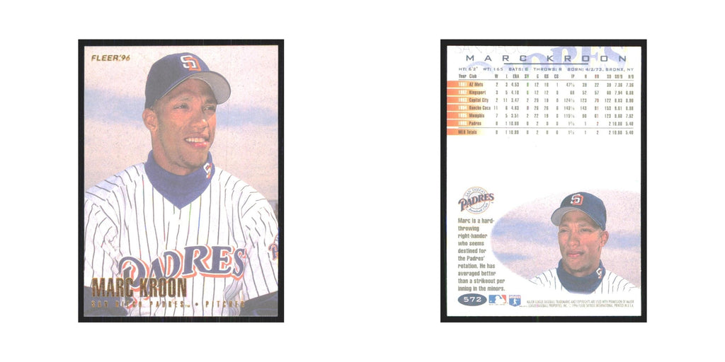 1996 Fleer Marc Kroon Padres #572